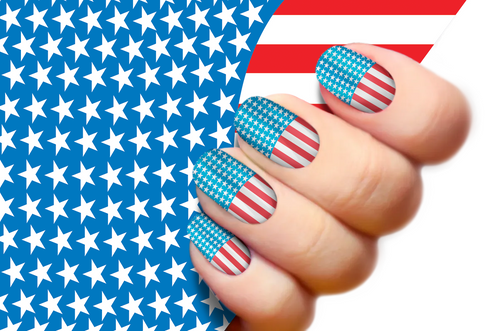 Stars & Stripes Chrome Nail Wrap